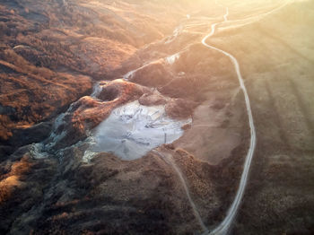 High angle view of a desert