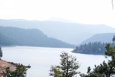 Scenic view of lake and mountains