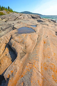 Flat rock on the shores of lake superior in neys provincial park