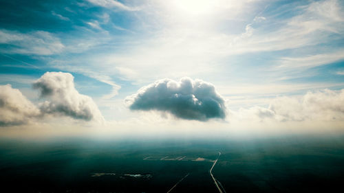 Aerial view of landscape against sky