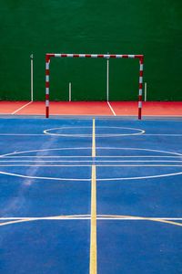 High angle view of tennis court