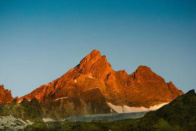 Scenic view of mountains against clear sky