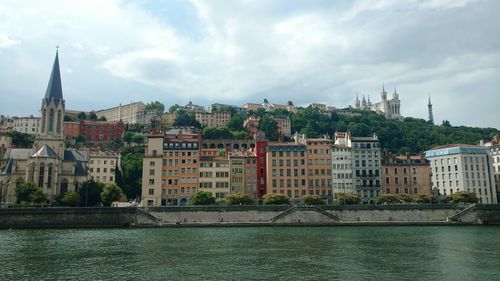 Saone river and buildings in city