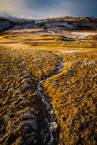 Scenic view of landscape during winter