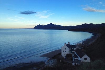 View of calm blue sea against sky