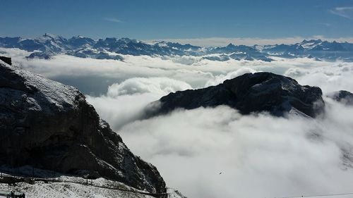 Scenic view of mountains against sky