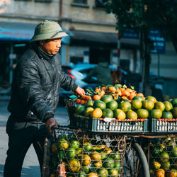 Fruits for sale at market stall