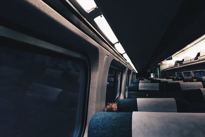 Low angle view of train on railroad station platform