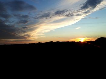 Silhouette of landscape at sunset