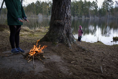 People enjoying in forest