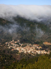 Scenic view of largentera village in valley