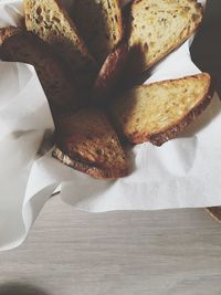 Overhead view of bread