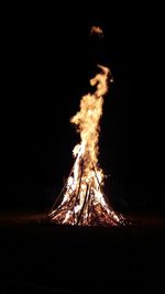 Close-up of bonfire at night