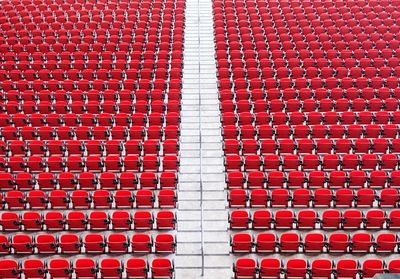 Empty rows of stadium seats 