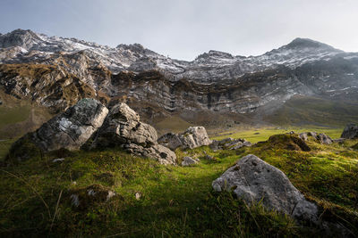 Scenic view of mountains against sky