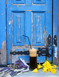 Close-up of old wooden door