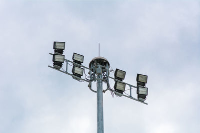 Low angle view of street light against sky