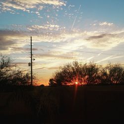 Silhouette of landscape at sunset