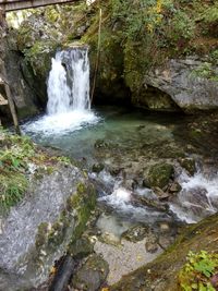 Scenic view of waterfall