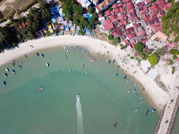 High angle view of city