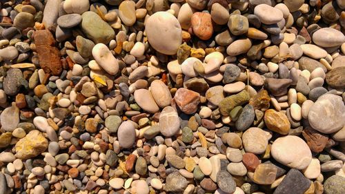 High angle view of stones