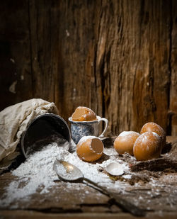 Close-up of bread on table