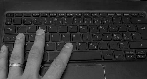 Close-up of laptop keyboard