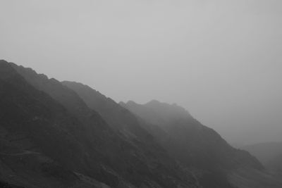 Scenic view of mountains against clear sky