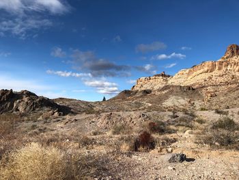 Scenic view of rocky mountains against sky