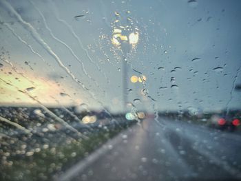 Wet glass window in rainy season