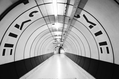 View of empty tunnel