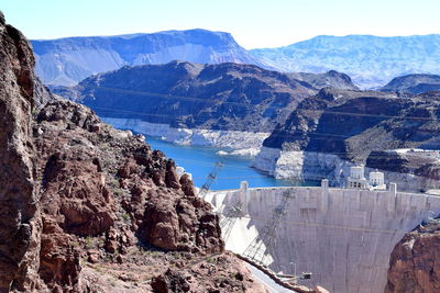 High angle view of hoover dam