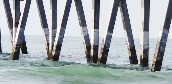 Scenic view of beach by sea against sky