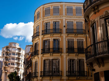 Low angle view of buildings in city