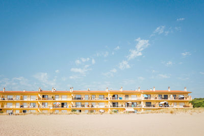 View of holiday residences by the sea residences and apartments on the beach in spain   costa brava