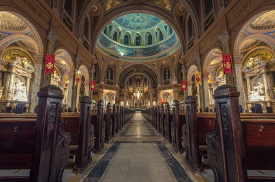 Empty pews in church