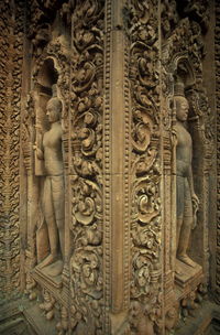 Full frame shot of carvings on wall