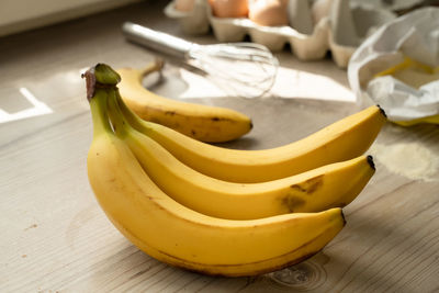 Close-up of bananas on table