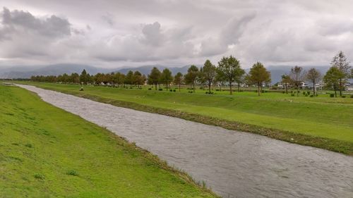 Scenic view of field against sky