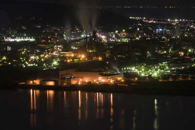 Illuminated city at night