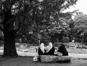 People sitting in park