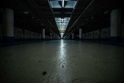 Surface level of empty corridor in building