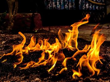 Close-up of bonfire