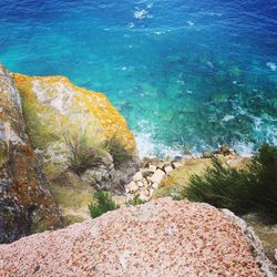 High angle view of beach against sky