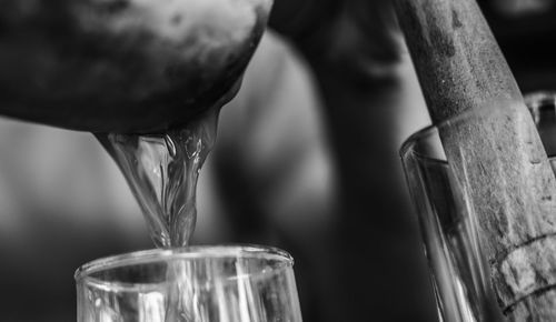 Close-up of drinking glass in water