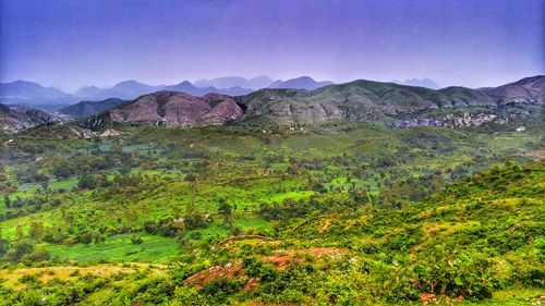 Scenic view of mountains against sky