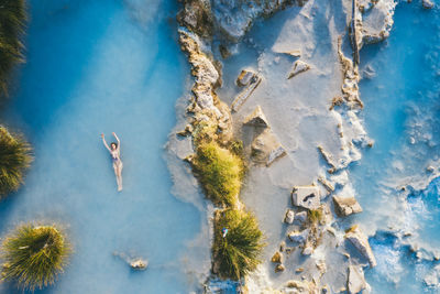 High angle view of beach