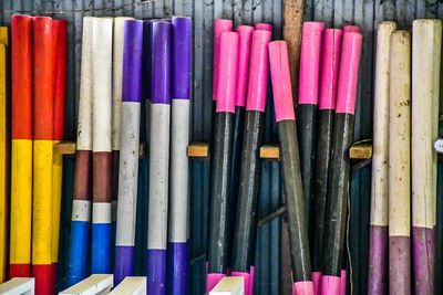 Close-up of colorful colored pencils