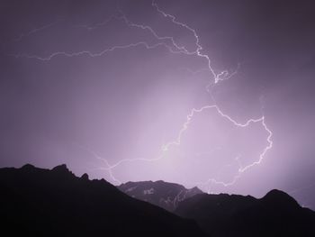 Low angle view of lightning in sky