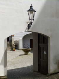 Street light by building